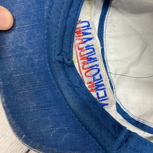 Distressed Hat Army Cap Women Adjustable Blue New FOUNDLAND The Rock Patch Work - Picture 10 of 10